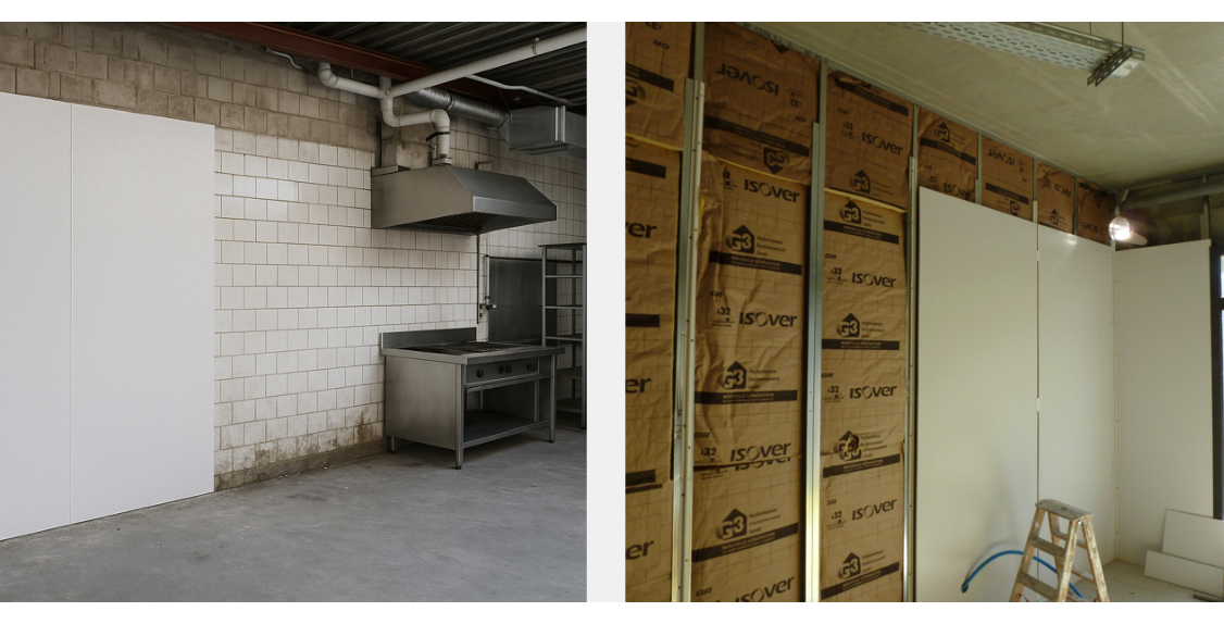 Panneaux muraux pour cuisine professionelle